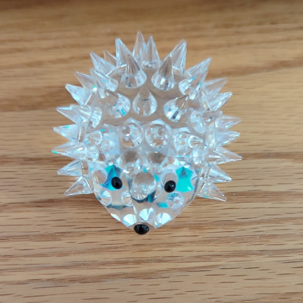 Swarovski Crystal Hedgehog Figurine - Clear and Black